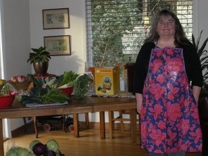 apron cathy in apron, trying not to break the camera