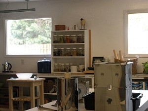 work table at Curious Farm Pickle Lab